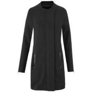 Cabi 3351 Black Tailor Coat Knit Faux Leather trim